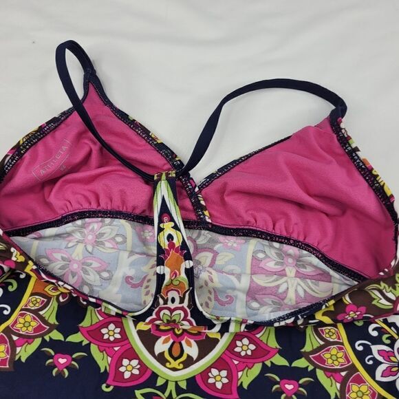 XS ATHLETA OFFSHORE PAISLEY BLUE PINK TANK TANKINI SWIM SUP TOP EXTRA SMALL - Picture 10 of 11